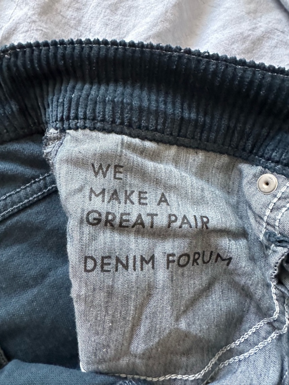 Minimalist Denim Forum Arlo High Rise Straight Corduroy Pants 27 Dark Teal Black - Picture 6 of 9